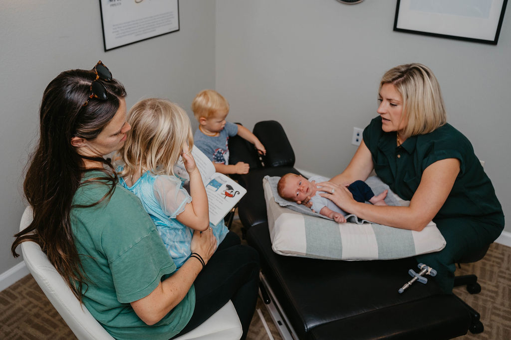 Children in the waiting area at City Point Chiropractic, a family-friendly chiropractic office in North Richland Hills